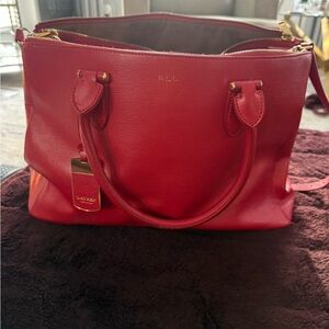 Lauren Ralph Lauren Vibrant Red Tote